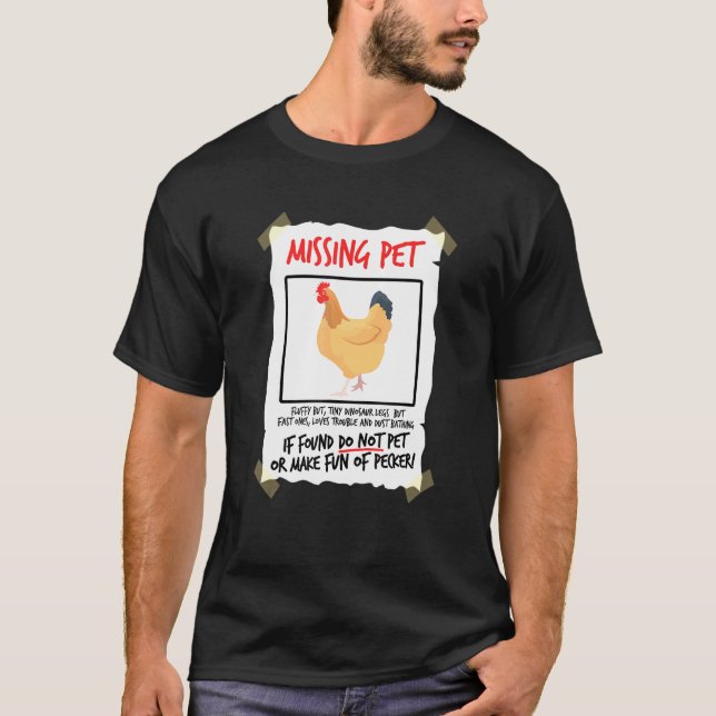 T-shirt Amoureux de poulet de compagnie manquant Pun de di (Devant)