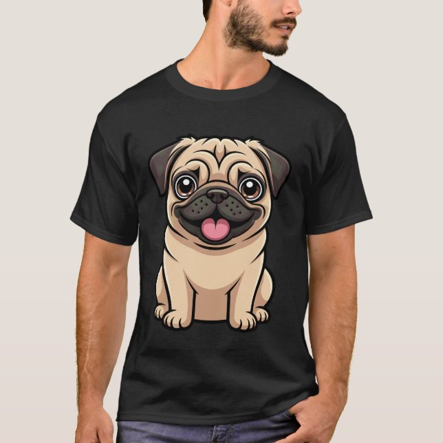T-shirt Amoureux de Pug Mignon (Devant)