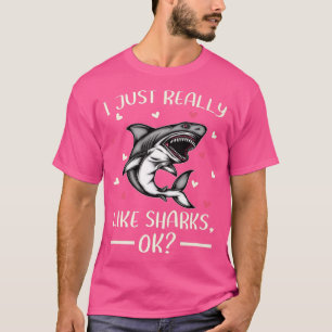 T-shirt Amoureux De Requin Affamé Drôle J'Aime Vraiment Le
