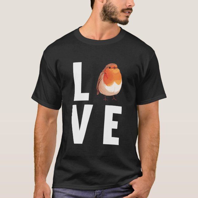 T-shirt Amoureux de Robin rouge (Devant)