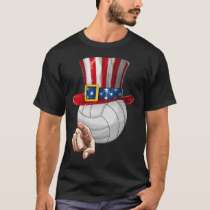T-shirt Amoureux de volley-ball drôle Oncle Sam 4 juillet