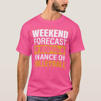 T-shirt Amoureux De Volleyball Week-end Chance De Prévisio