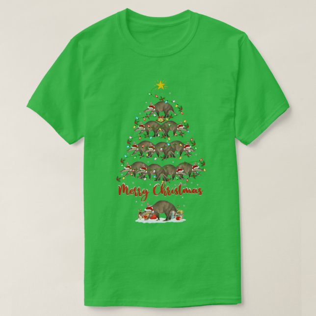 T-shirt Amoureux des animaux Aardvark Matching Père Noël A (Design devant)