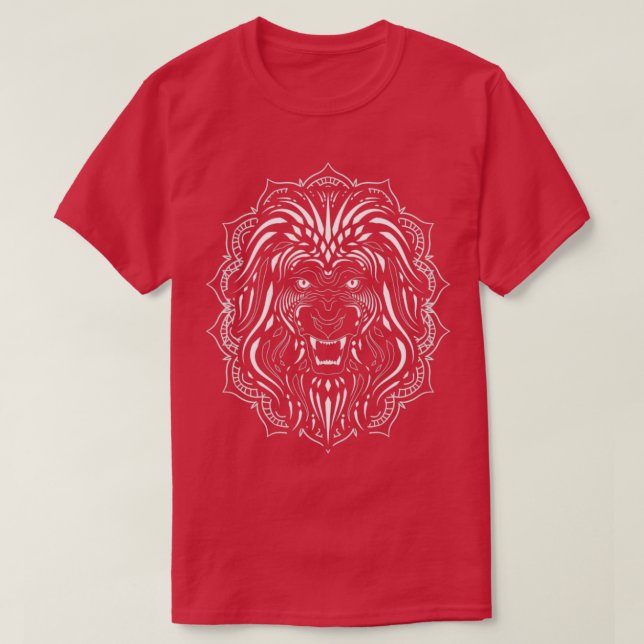 T-shirt Amoureux des animaux Africain Mandala Zoo Lion (Design devant)