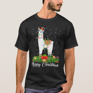 T-shirt Amoureux des animaux Alpaca correspondant Santa Ha