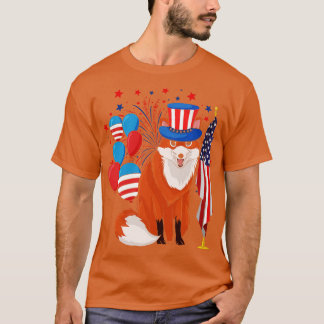 T-shirt Amoureux des animaux américain patriotique Fox USA