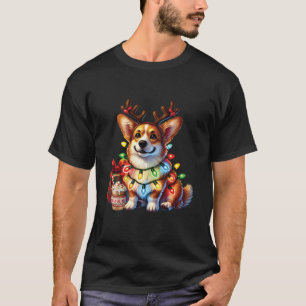 T-shirt Amoureux des animaux animal Corgi Chien Reindeer A
