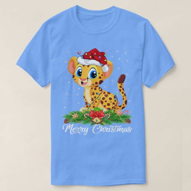 T-shirt Amoureux des animaux Cheetah correspondant Santa H (Design devant)