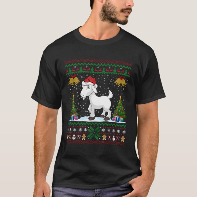 T-shirt Amoureux des animaux de chèvre Noël Cadeau vilain  (Devant)