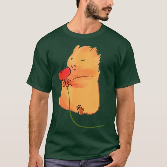 T-shirt Amoureux des animaux de sèche-cheveux Hamster (Devant)