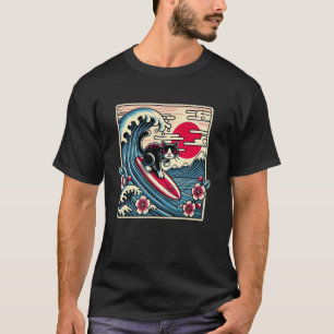 T-shirt Amoureux des animaux Fleur Coucher de soleil Vague
