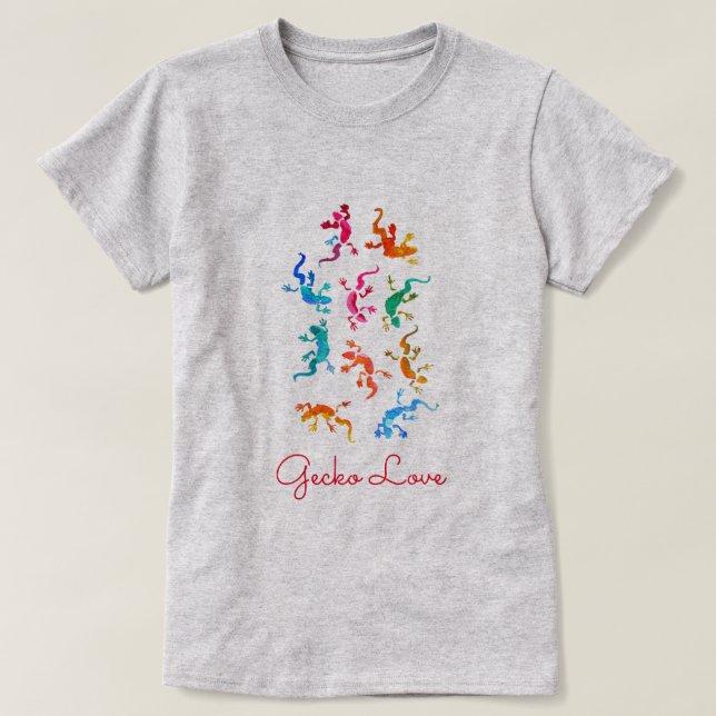 T-shirt Amoureux des animaux mignon de reptile de lézard (Design devant)
