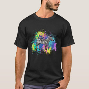 T-shirt Amoureux des animaux sauvages Zèbre Cheval Abstrai