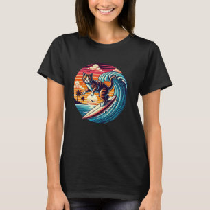 T-shirt Amoureux des Animaux Silhuette Coucher de Soleil A