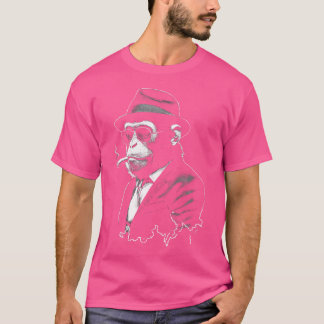 T-shirt Amoureux des animaux singe fumant le cigare