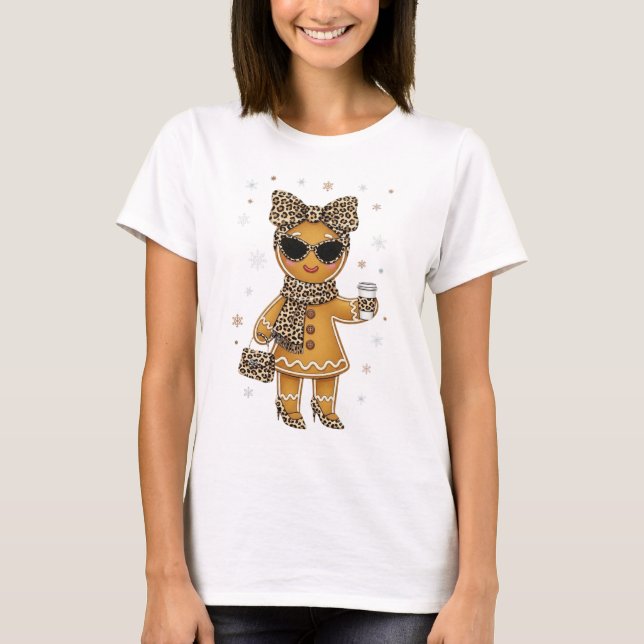 T-shirt Amoureux des biscuits au gingembre et au léopard m (Devant)