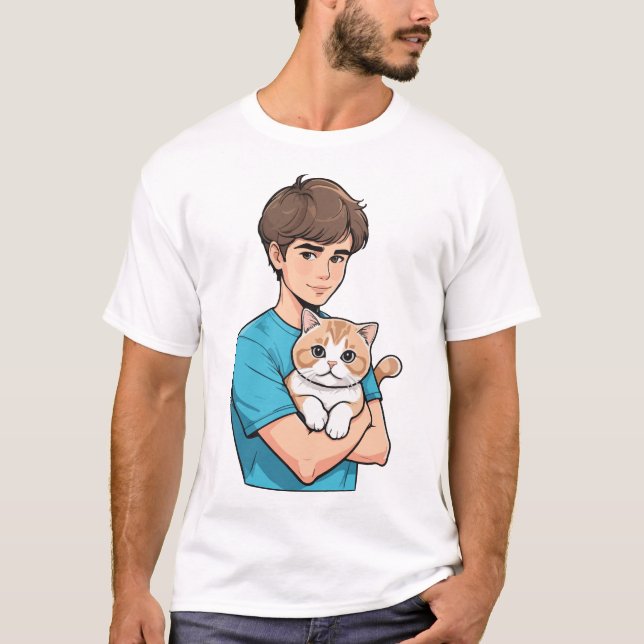 T-shirt Amoureux des chats (Devant)