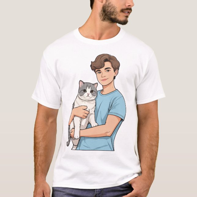 T-shirt Amoureux des chats (Devant)