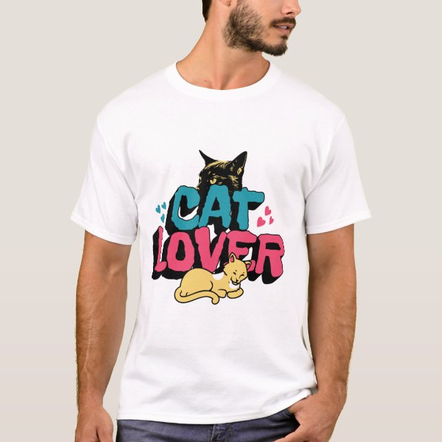 T-shirt Amoureux des chats (Devant)