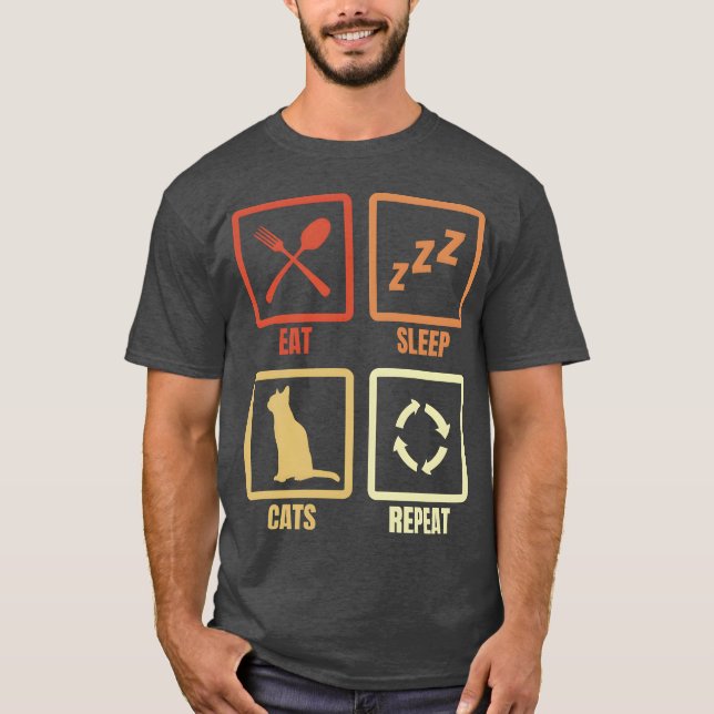 T-shirt Amoureux des chats ami de routine (Devant)