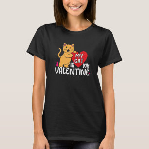 T-shirt Amoureux des Chats Caresser Chat Mon Valentin Coeu