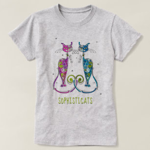 T-shirt AMOUREUX DES CHATS   Chats sophistiqués Abstraits