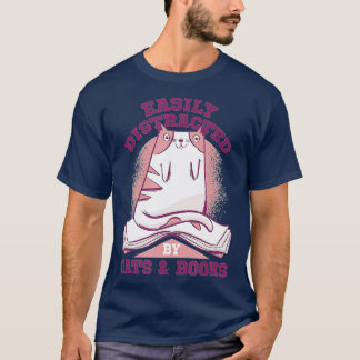 T-shirt Amoureux des chats De Chats Et Livres Facilement D