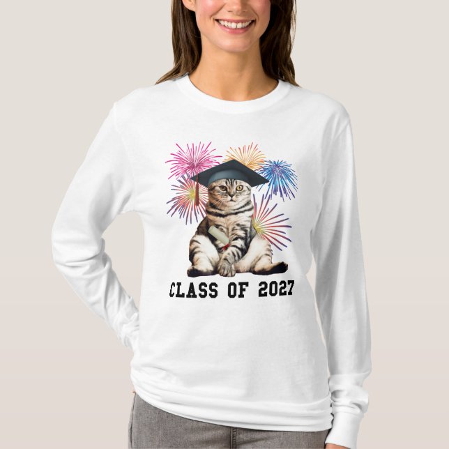 T-shirt Amoureux des chats de la promotion 2027 (Devant)