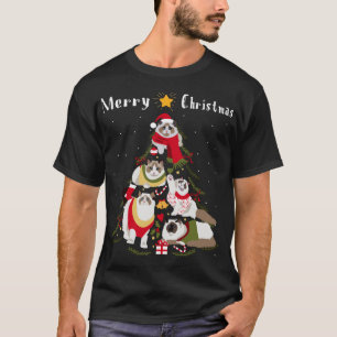 T-shirt Amoureux des chats de Noël de poupée Ragdoll