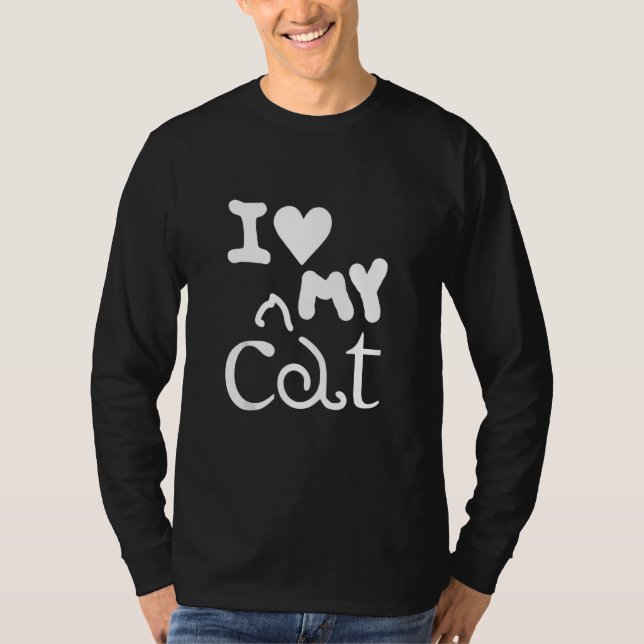 T-shirt Amoureux des chats Drôle cadeau - I Love My Cat Dé (Devant)