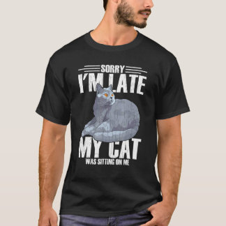 T-shirt Amoureux des chats Drôle de chat était assis sur m