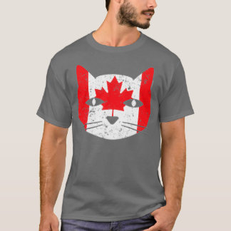 T-shirt Amoureux des chats du drapeau Cute Cat Canada