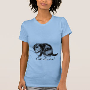 T-shirt Amoureux des chats Fun Grey Tabby Kitten Artwork