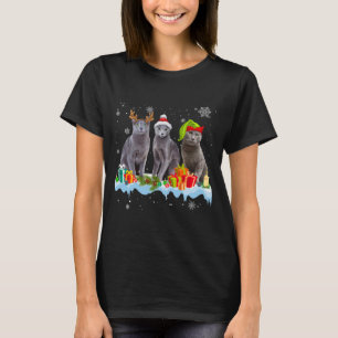 T-shirt amoureux des chats Funny Bleu Russe