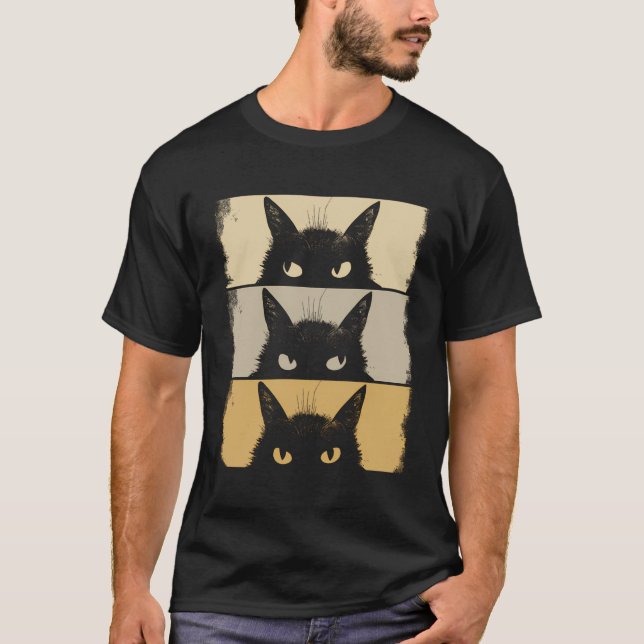 T-shirt Amoureux des chats Grumpy Black Kitten Chat Maman  (Devant)