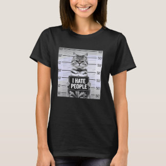 T-shirt Amoureux des chats Je déteste les gens Drôle Intro