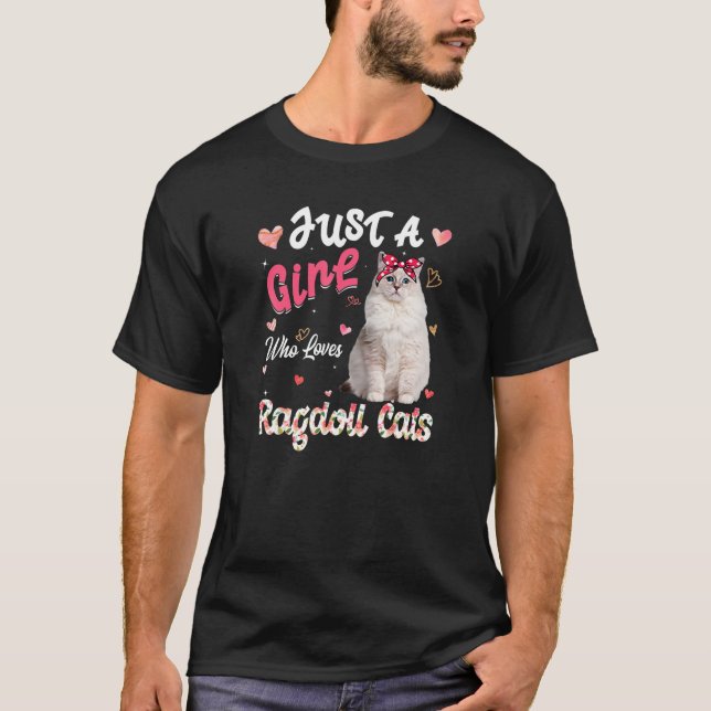 T-shirt Amoureux des chats Juste Une Fille Qui Aime Ragdol (Devant)