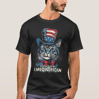 T-shirt Amoureux des chats le 4 juillet, Fier d'être un Me