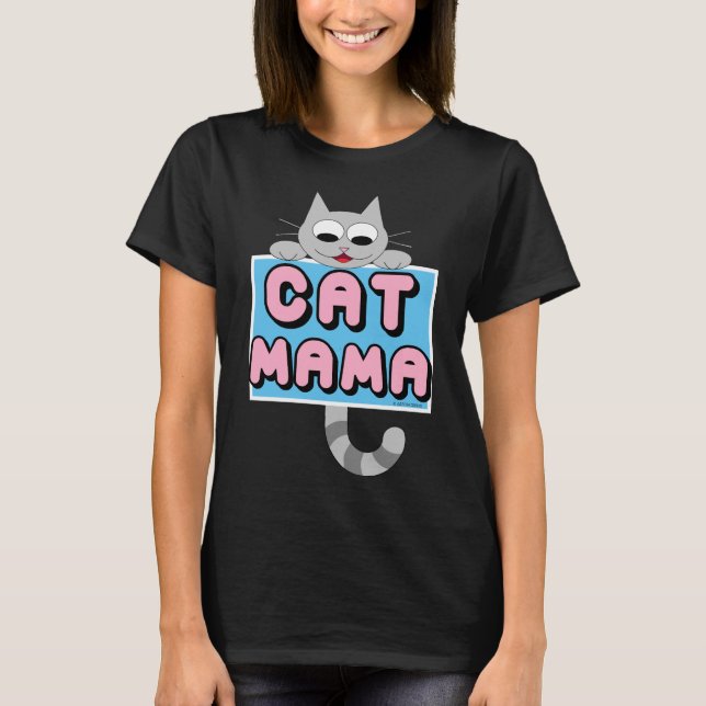 T-shirt Amoureux des chats mignon "CAT MAMA" (Devant)