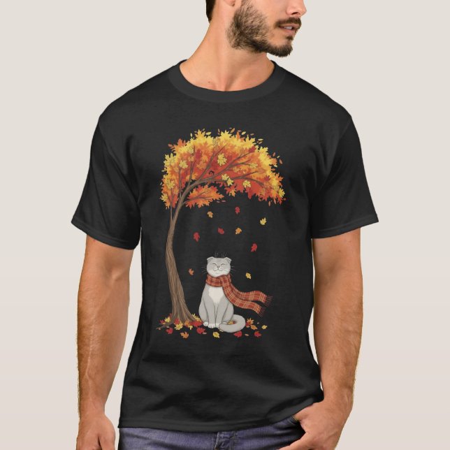 T-shirt Amoureux des Chats Mignons Chat Scottish Fold Auto (Devant)