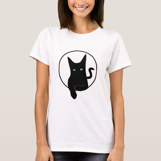 T-shirt Amoureux des chats noir, Chat Miaw (Devant)