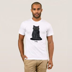 T-shirt Amoureux des chats noir KiniArt