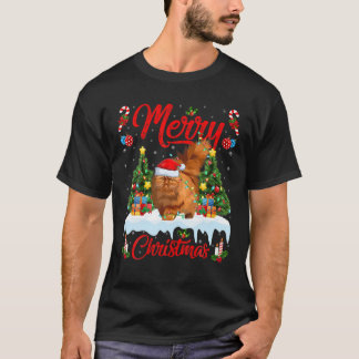 T-shirt Amoureux des chats perse Xmas Éclairage Père Noël 