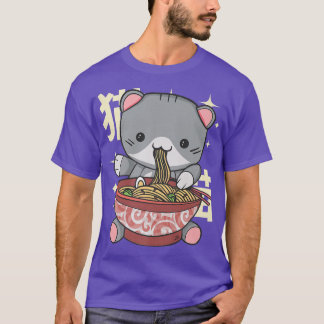 T-shirt Amoureux des chats Ramen Kawaii Anime1492