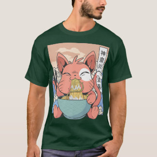 T-shirt Amoureux des chats Ramen Kawaii Anime1502
