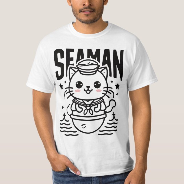 T-shirt Amoureux des chats Seaman (Devant)