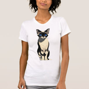 T-shirt Amoureux des chats Siamese Cat Art bleu
