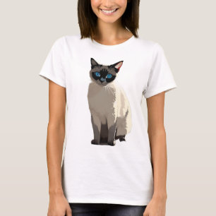 T-shirt Amoureux des chats Siamese Cat Art bleu