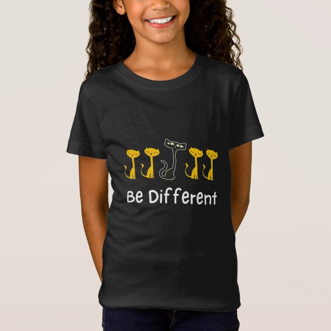 T-Shirt Amoureux des chats Soyez différent (Devant)