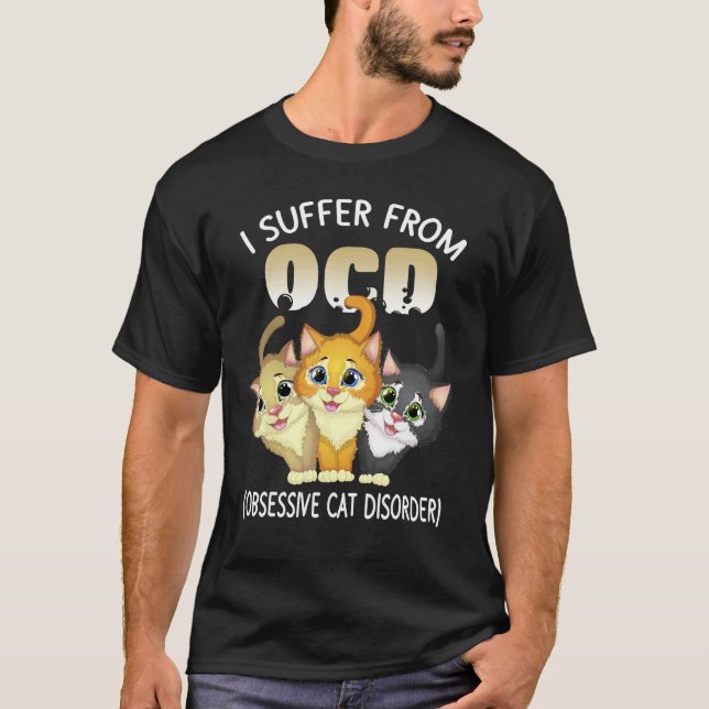 T-shirt Amoureux des chats TOC Trouble obsessionnel compul (Devant)